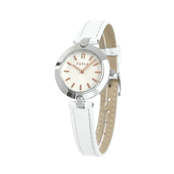 New]FURLA Logo Linx 28mm quartz WW00006001L1 Ladies Silver X white