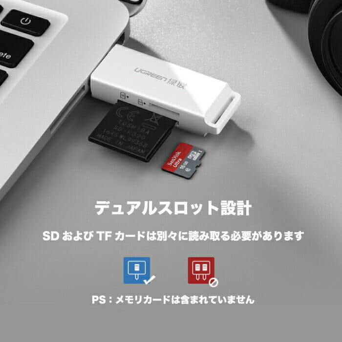 [New]Portable USB 3.0 dual slot Flash memory card adapter hub Black ...