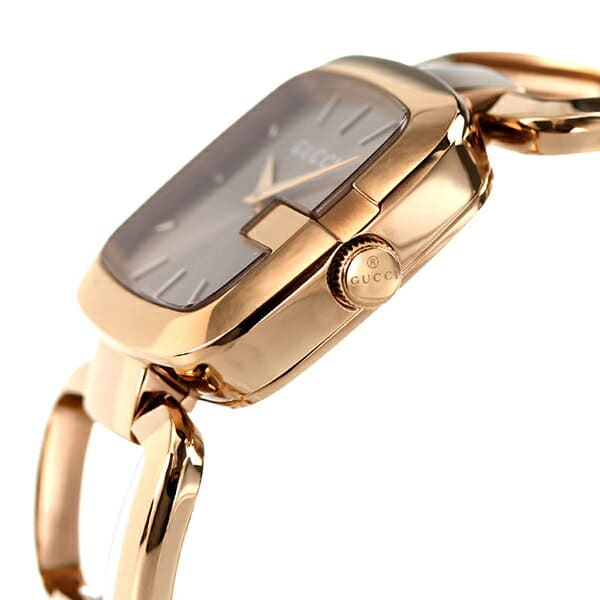 [New]! It is Gucci G Gucci Ladies YA125408 GUCCI clock brown X pink ...