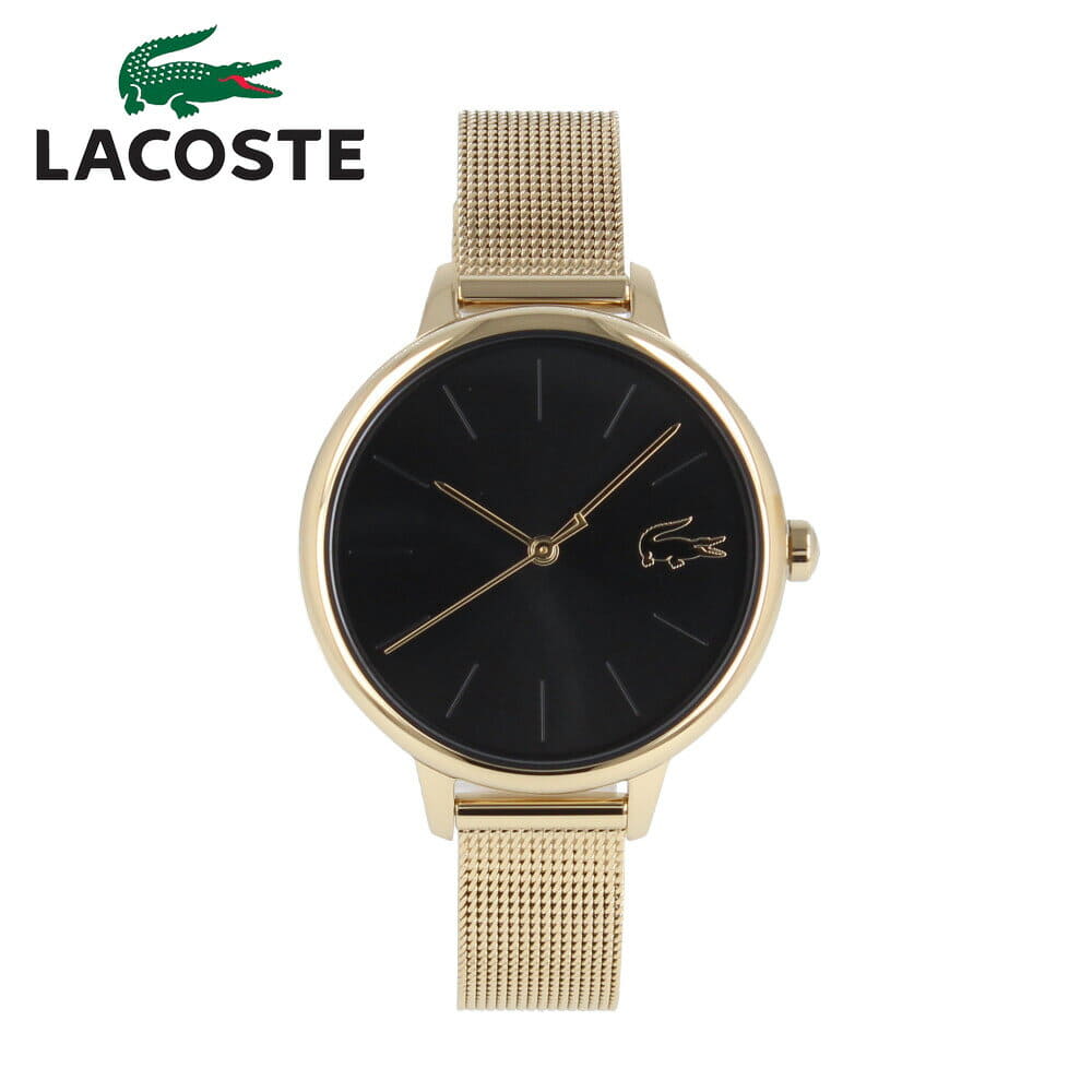 New]LACOSTE Lacoste clock Ladies quartz analog Stainless mesh Gold Black  2001102 - BE FORWARD Store