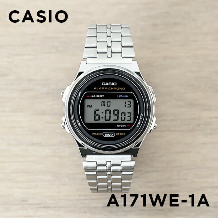 New][Japanese non-release CASIO STANDARD Casio standard A171WE-1A clock  mens Ladies digital calendar Black black Silver - BE FORWARD Store