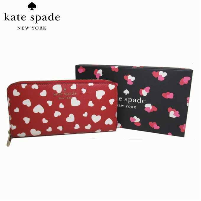 Kate Spade Staci Boxed popular Large Continental Heart Printed Wallet