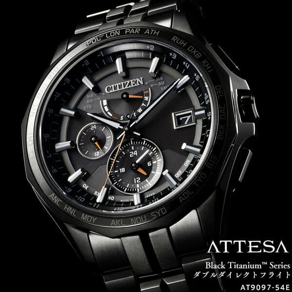 New]CITIZEN ATTESA AT9097-54E Black titanium Blac Titaniumu