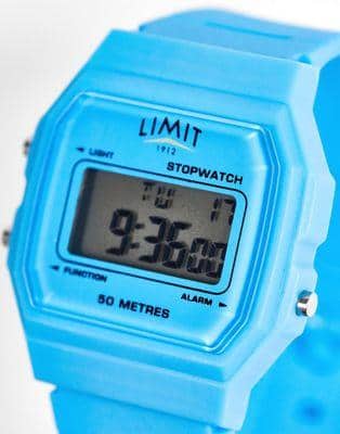 New Limit digital watch in bright blue unisex