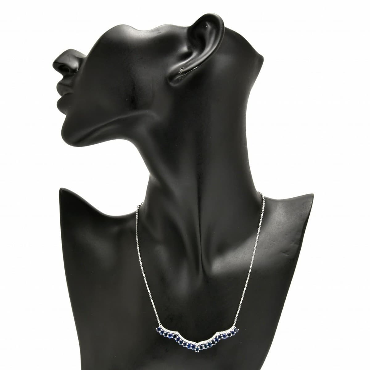 LIART K18WG anchor diamond necklace