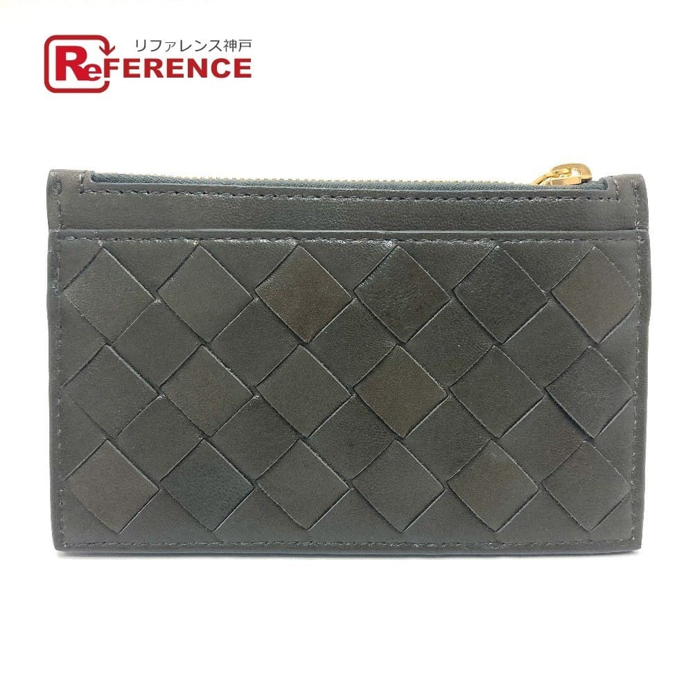 Used Good Condition BOTTEGA VENETA BOTTEGA VENETA YIN TRES chart key porch coin purse accessory coin case leather khaki system unisex BE FORWARD Store
