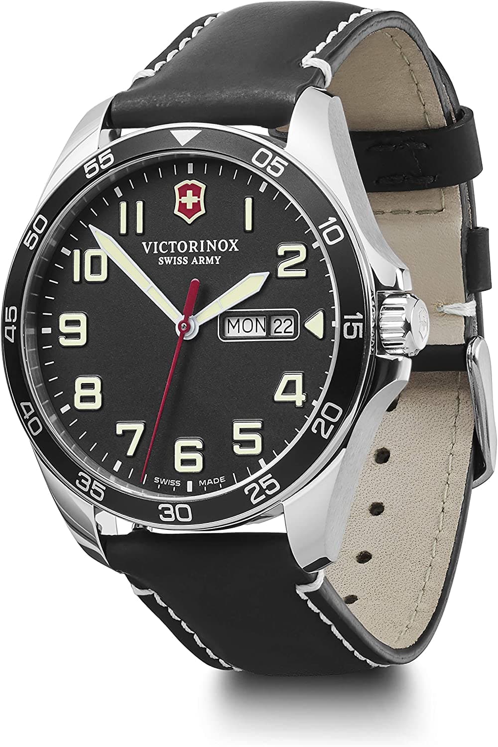 New simple leather belt Black Victorinox Victorinox 241846 mens quartz waterproofing calendar FIELDFORCE field Force business scene usual times errand Logo BE FORWARD Store