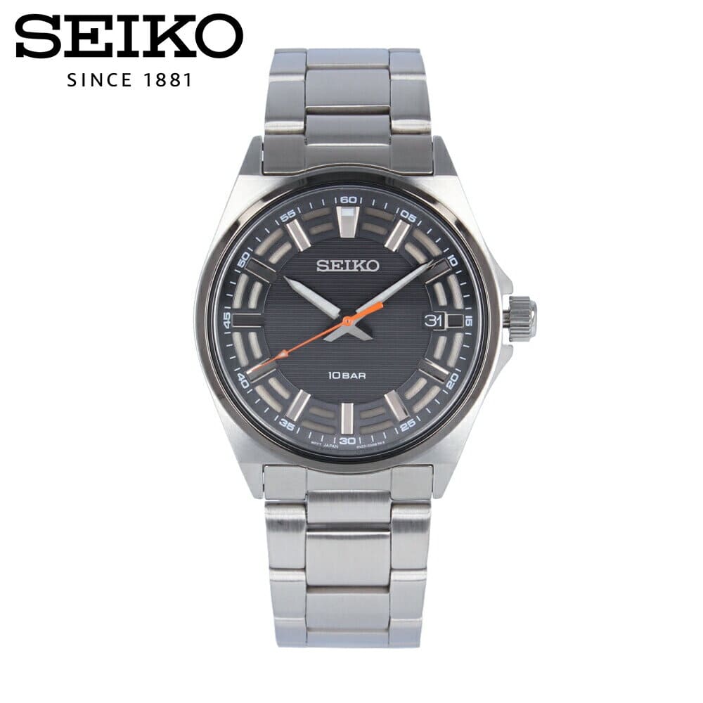 New]SEIKO SEIKO clock mens waterproofing quartz analog Stainless metal  silver gray SUR507P - BE FORWARD Store
