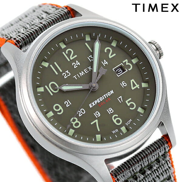 New]Timex Expedition talent scout solar 41mm mens TW4B18600 TIMEX TW4B18600  TIMEX green X gray - BE FORWARD Store