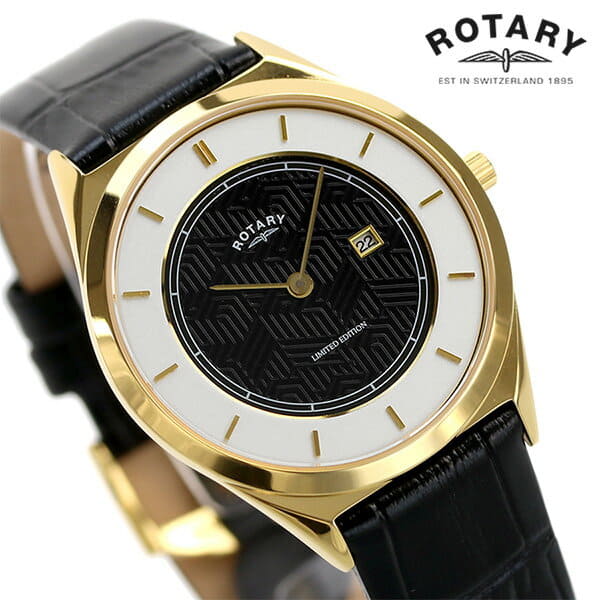 New Rotary ultra slim 36mm model quartz mens GS08007 04 ROTARY Black BE FORWARD Store