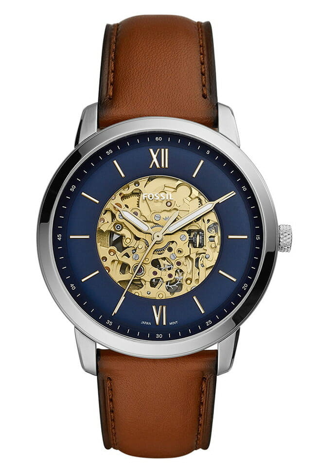 [New]There is up to 5,000 ! FOSSIL Fossil mens noy thoraautomatic Automatic winding blue Silver