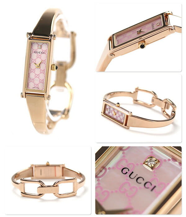 [New]Gucci clock Ladies GUCCI 1500 diamond pink shell X pink Gold ...