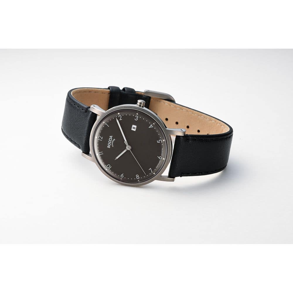 Boccia Orologio Da Uomo Al Quarzo - Modello 3636-02 - Cassa In Titanio 37,5mm - Vetro Zaffiro - Cinturino In Pelle