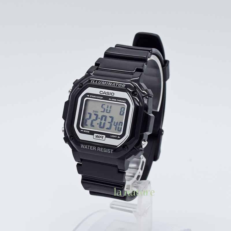 [New]CASIO Casio digital mens Ladies Black red white stopwatch everyday