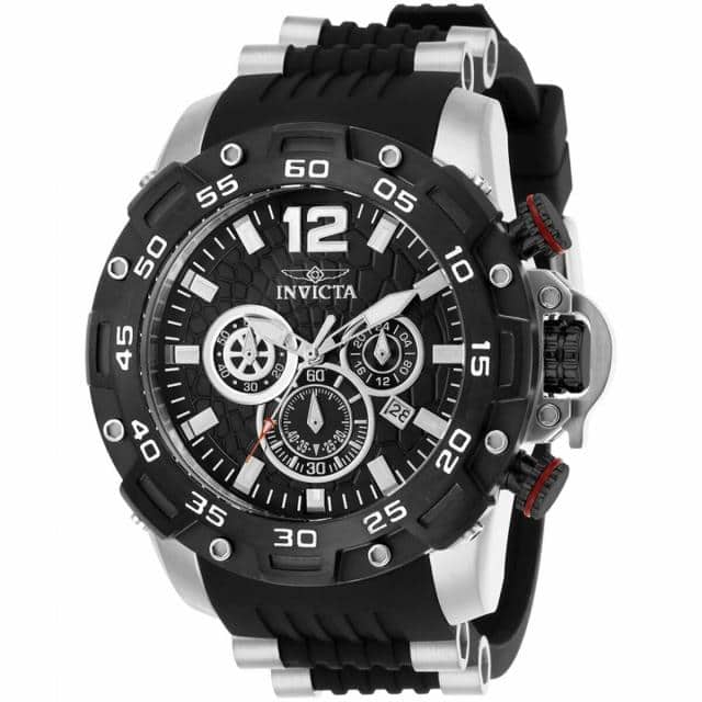 [New]Invicta Men's Watch Pro Diver Chrono Snakeskin Textured Black Dial