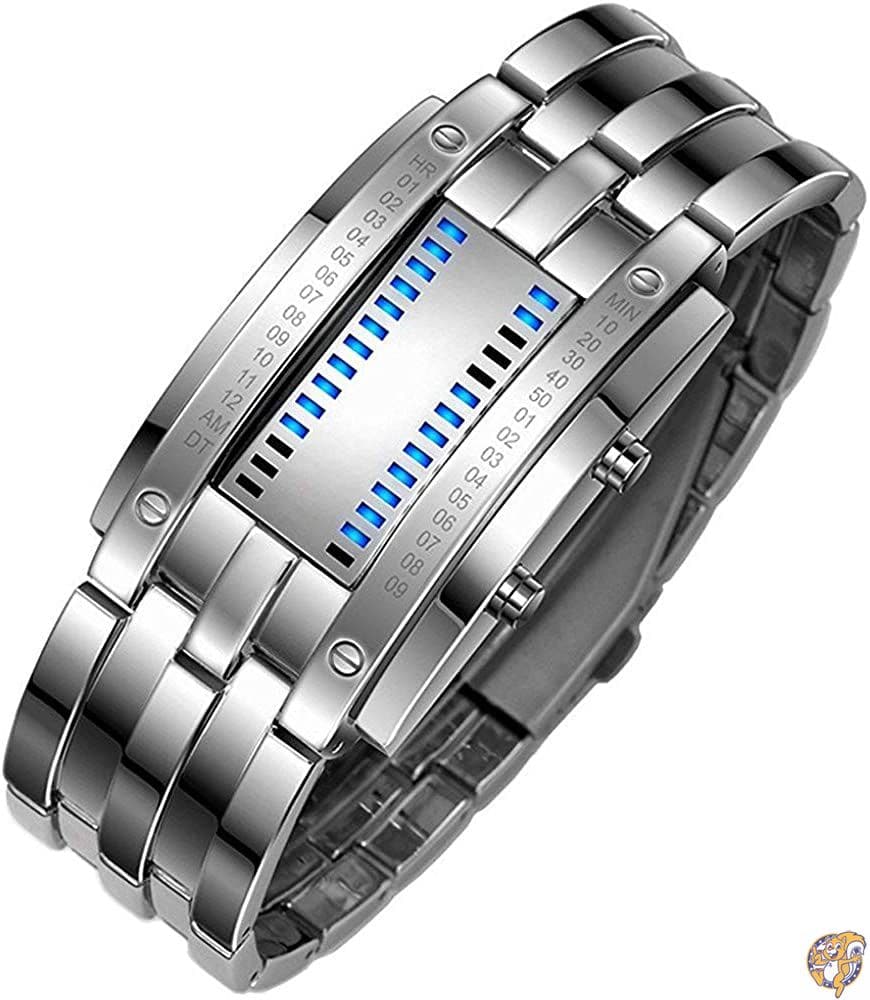 [New]Unisex square big clockface LED digital watch electron type mens ...