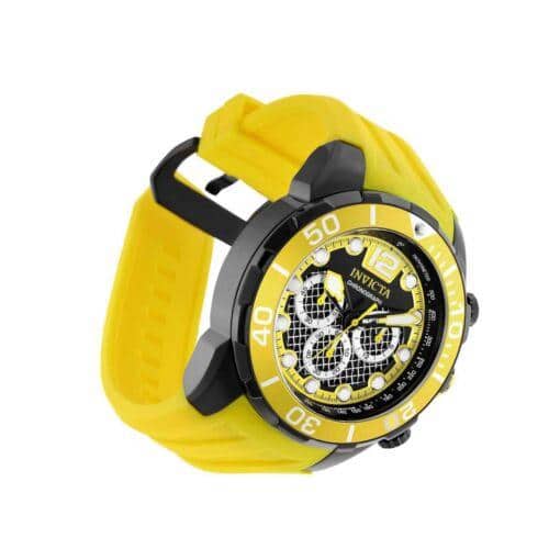[New]Invicta Men's Watch Pro Diver Gunmetal Case Yellow Silicone Strap