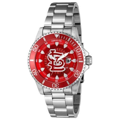 [New]Invicta Men's Watch MLB St. Louis Cardinals Rotating Bezel Silver ...