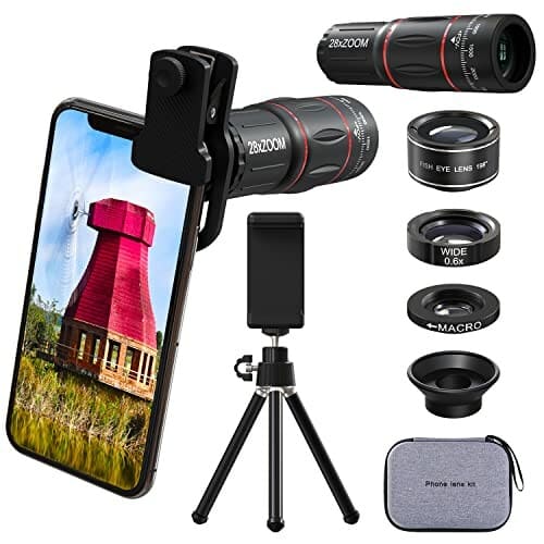 Newest) Phone Camera Lens, 9 In 1 Lens Kit, Zoom Lens, 0.36X Wide Angle Lens + 0
