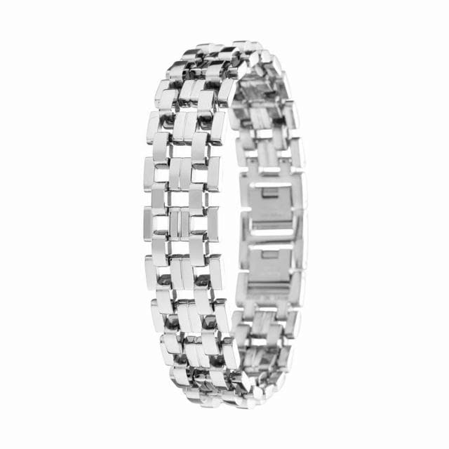 Porra Extensible Defensa Personal Bling Jewelry Biker Partner In Crime Pulsera Esposas Para Hombres Negro Tono Plata Acero Inoxidable 8 Pulgadas Botón Bisagra Cierres Pulsera España