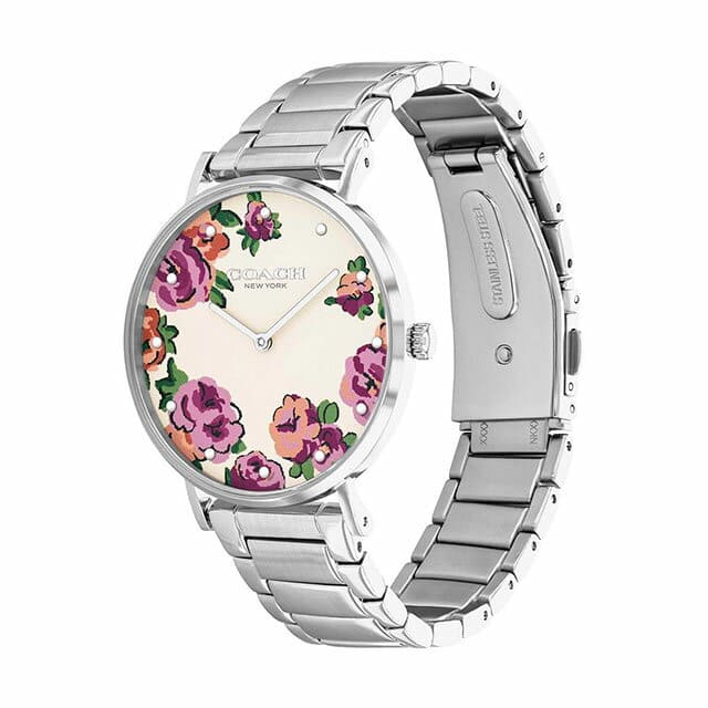 [New]! It is round for the COACH coach Ladies clock Perry set - floral ...