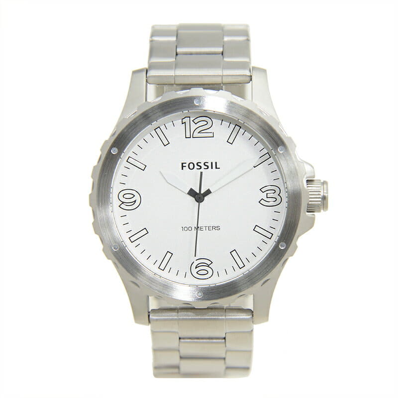 [New]Fossil FOSSIL mens JR1456 Nate knight Silver Stainless quartz 45mm ...