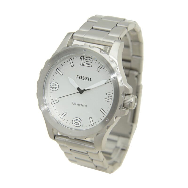 [New]Fossil FOSSIL mens JR1456 Nate knight Silver Stainless quartz 45mm ...