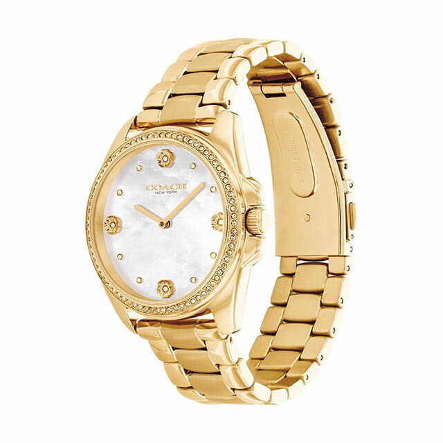 [New]For the COACH coach Ladies clock gureison 36mm light Gold crystal ...