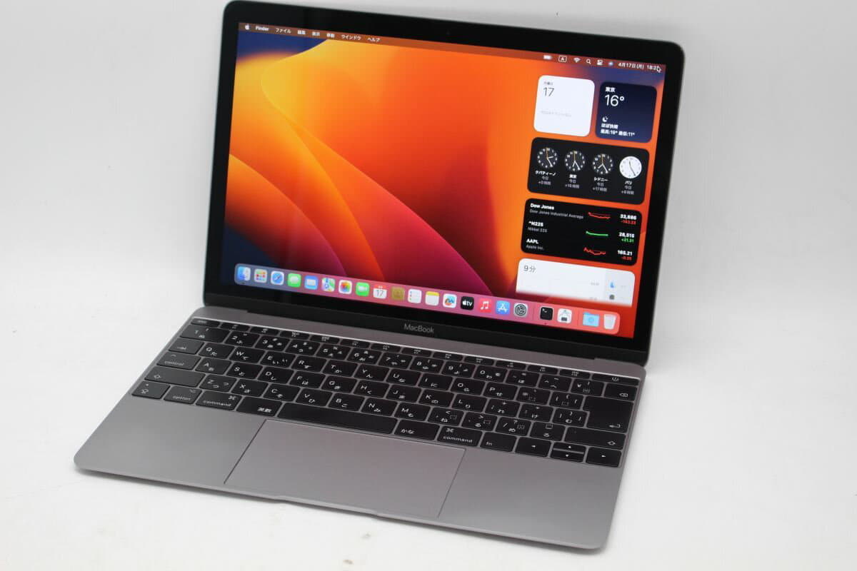 Used]2K-adaptive Apple MacBook A1534 2017 gray macOS Ventura 13.0 