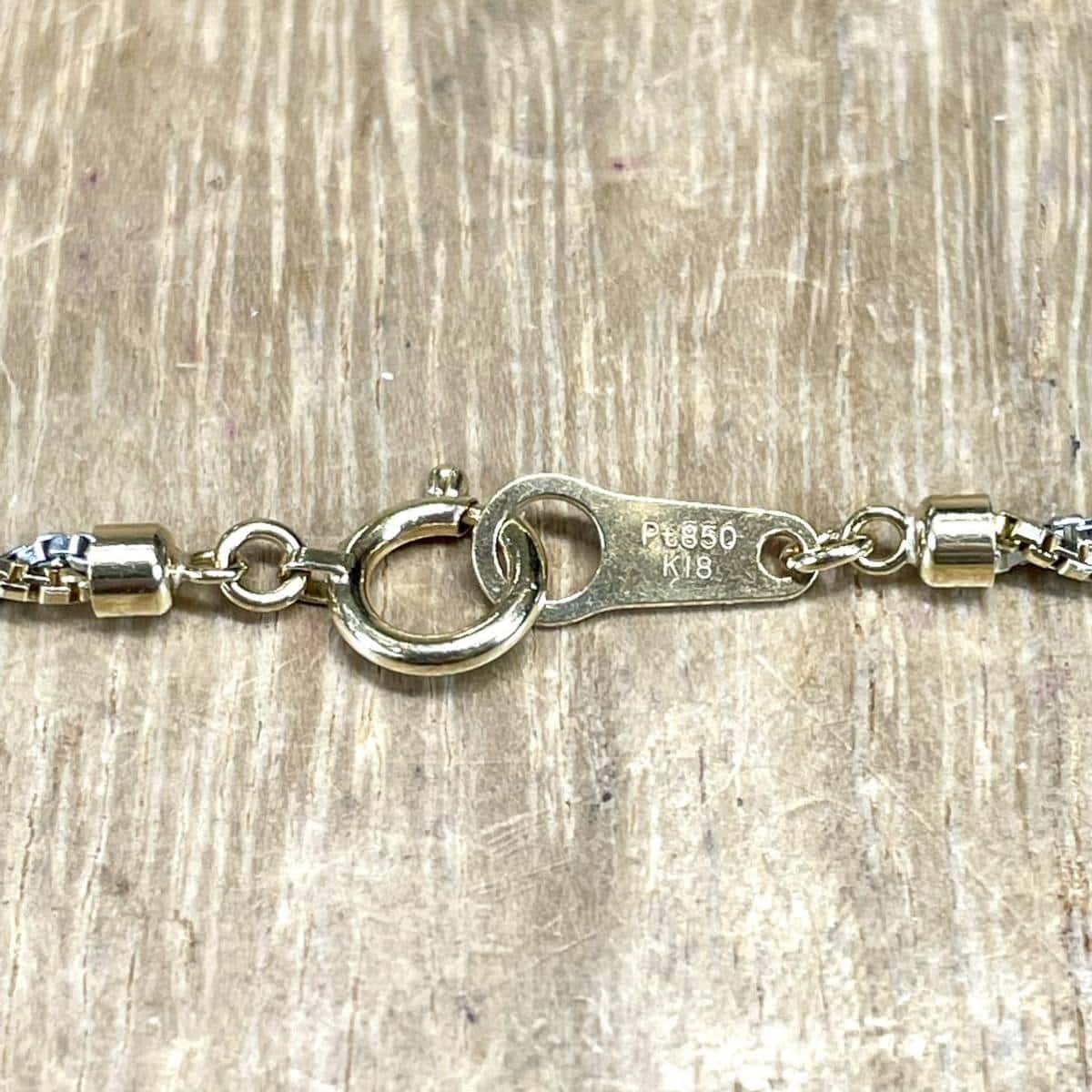 Used]! k18/Pt850 combination design necklace 7.56 g M1356 - BE