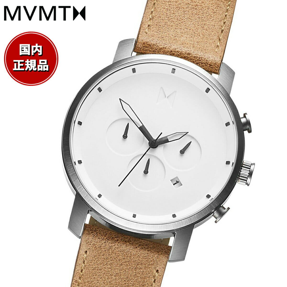 [New]Movement MVMT mens CHRONO 45mm Chronograph D-MC01WT - BE FORWARD Store