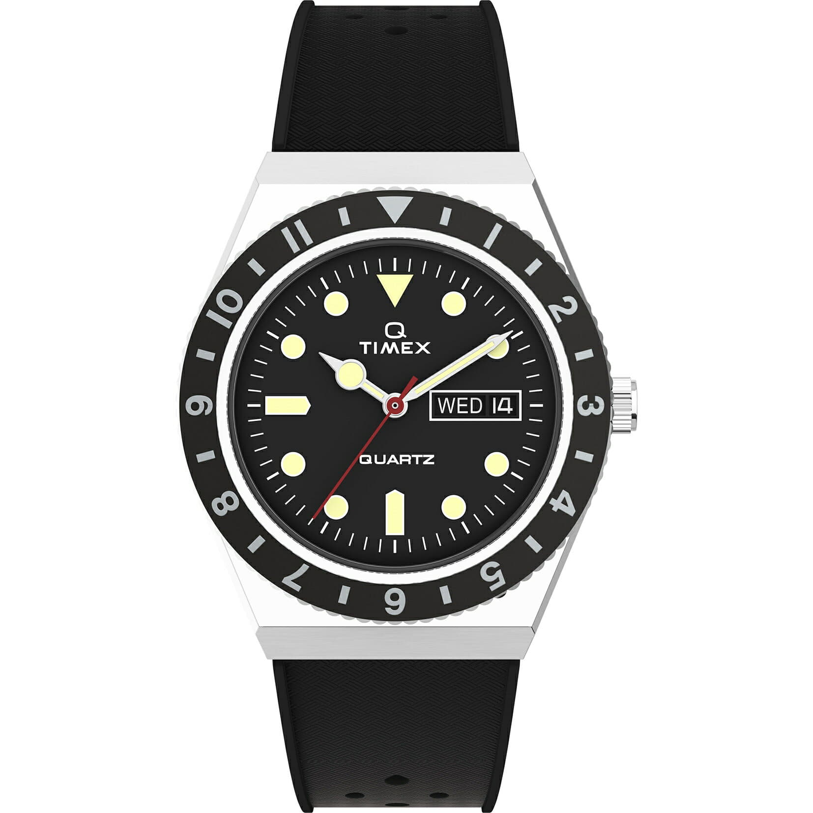 [New]TIMEX Timex Q TIMEX rubber quartz mens Black TW2V32000 clock high ...