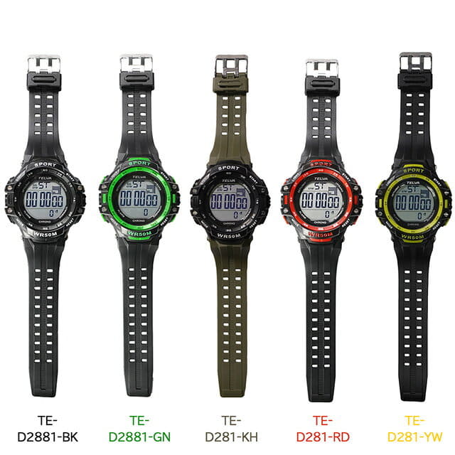 [New]Cleffer TELVA terbadigital watch TE-D281-BK TE-D281-GN TE-D281-KH ...