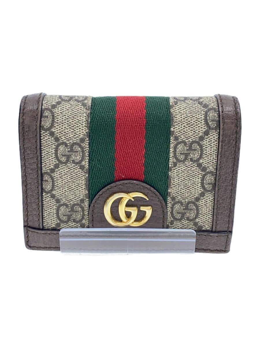 Used GUCCI Two fold wallet PVC BRW whole pattern 523155 96IWG 8745 BE FORWARD Store