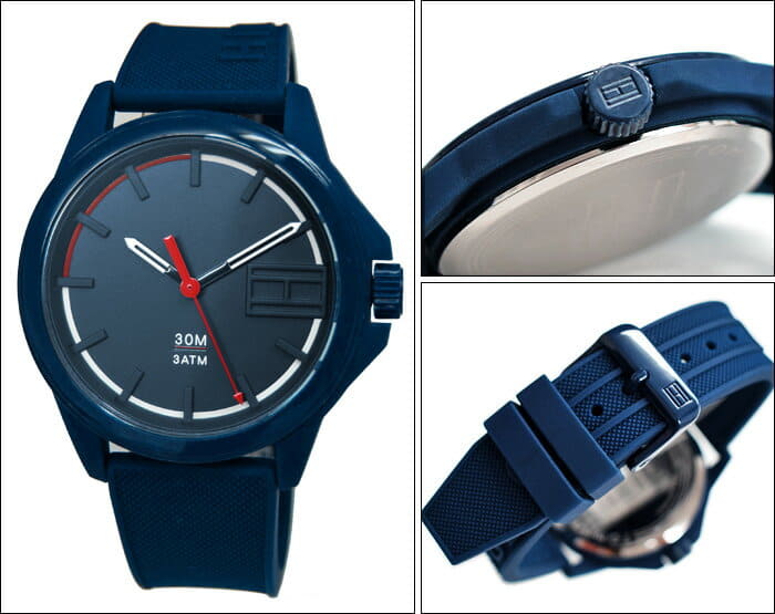[New]tomihirufiga TOMMY HILFIGER (291) 1791625 clock mens Navy silicon ...