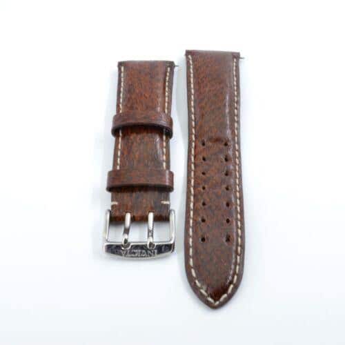 [New]Invicta Unisex Brown Genuine Fish Leather White Stitching Medium ...