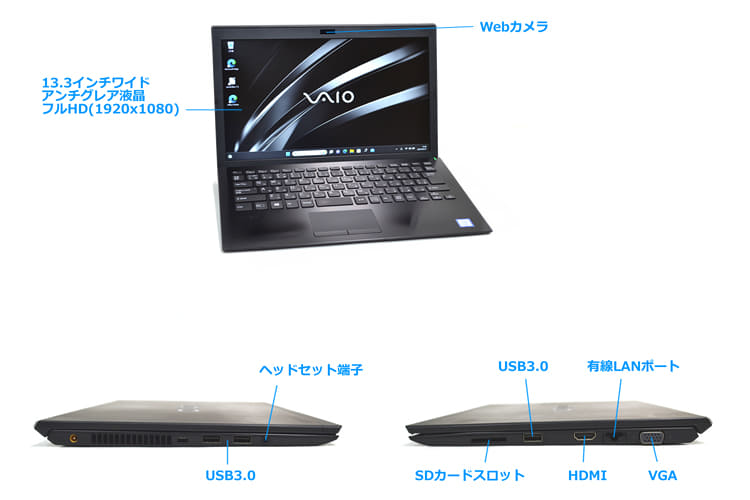 Used]Full HD 13.3 type VAIO Pro PG VJPG11C11N Core i5 8,250 U M
