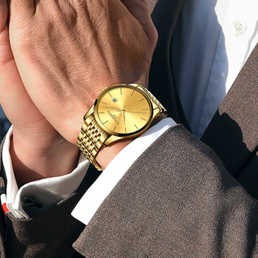 [New]wristwatch mens analog round round shape open-dating solid feeling ...