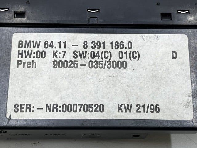 BMW 525i E39 5シリーズ 96年 DD25 エアコンスイッチ/AC操作パネル