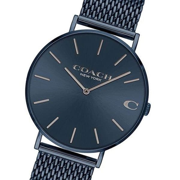 [New]COACH coach mens clock 14602146 Charles Charles navy blue mesh ...