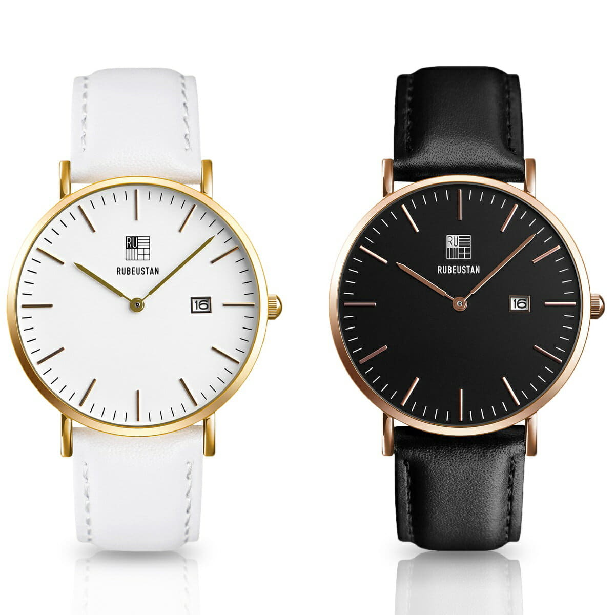 [New]RUBEUSTAN Black white calendar Ladies clock woman-related simple ...