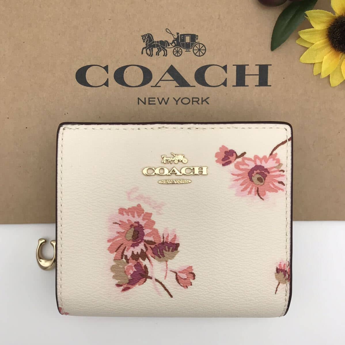 Coach sunflower wallet sale