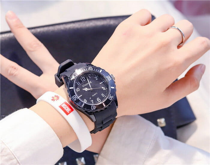 [New]Wristwatch round shape circle analog black and white lithium for ...