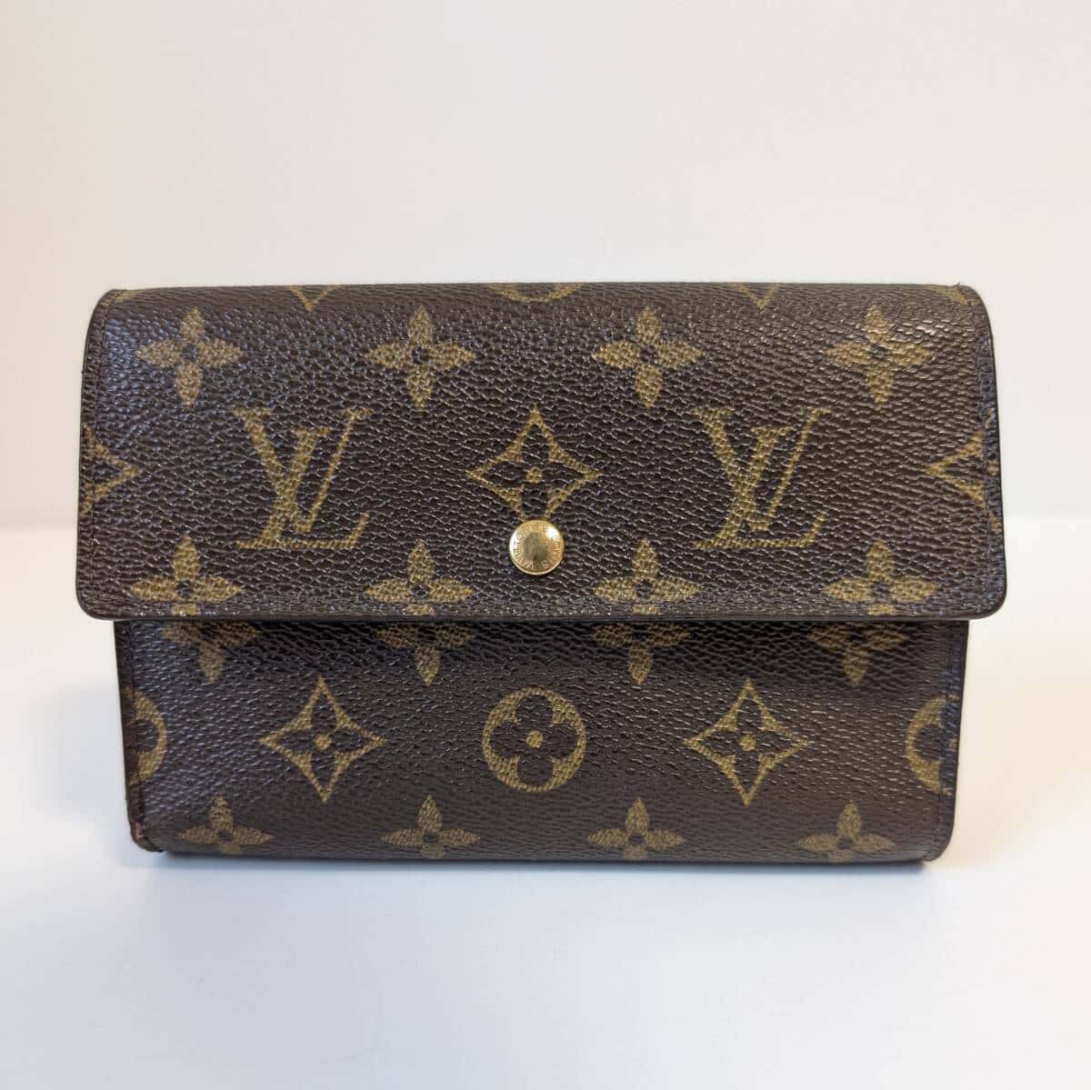 Used LOUIS VUITTON relatively beautiful three Louis Vuitton monogram fold wallet Men s wallet vintage BE FORWARD Store