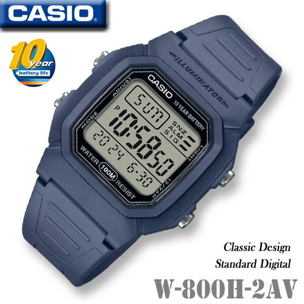 [New]CASIO W-800H-2AV BASIC DIGITAL QUARTZ Casio basic digital mens ...