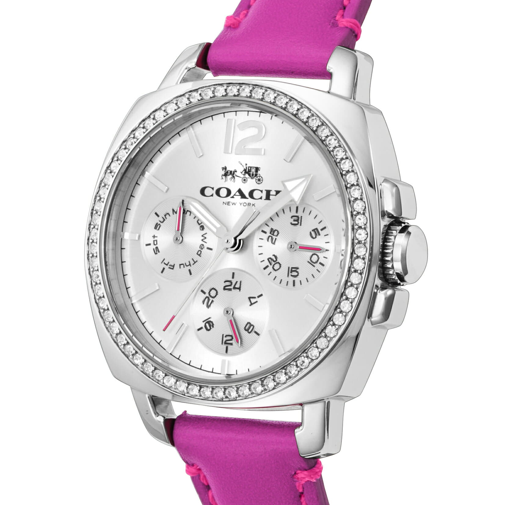 [New]COACH coach BOYFRIEND quartz Ladies Silver 14502142 clock high ...