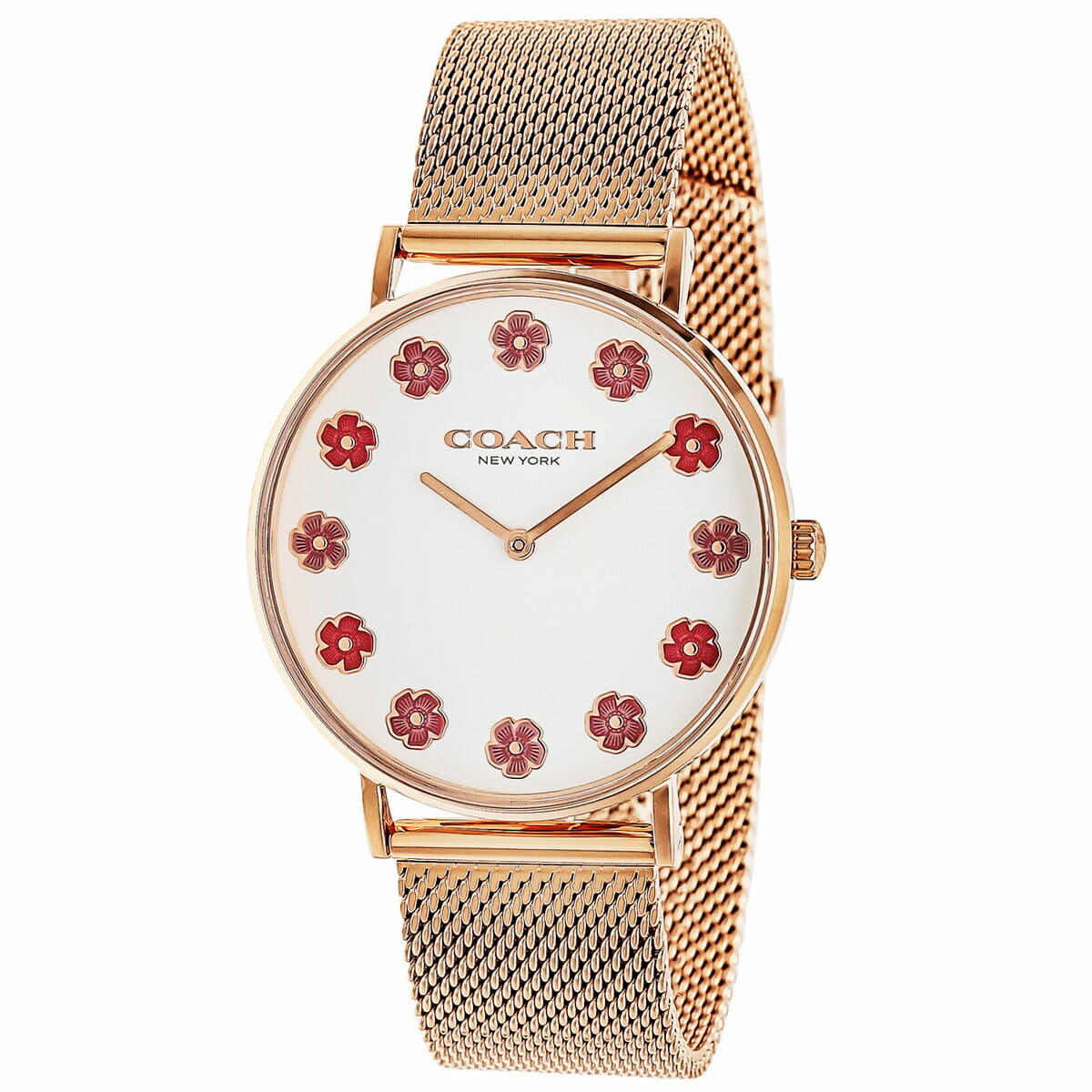 [New]COACH coach Ladies clock 14504101 Perry Perry white X pink Gold ...