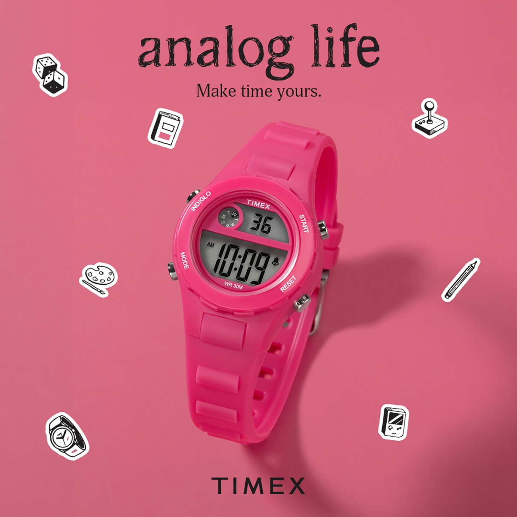[New]TIMEX Timex digital quartz mens, Ladies pink TW2W92500 clock - BE ...