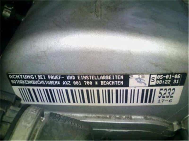 [Used]AXZ Engine VOLKSWAGEN Passat 2006 GH-3CAXZF - BE FORWARD Auto Parts