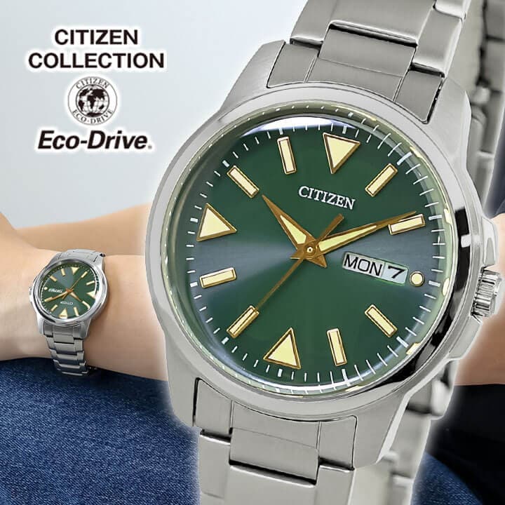 CITIZEN 掛時計 オリーブカラー ヴィンテージ ミッドセンチュリー CITIZEN COLLECTION BM8180-71W Eco-Drive Solar Analog Watch Green